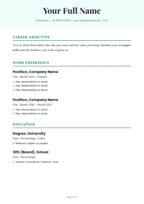 Classic Resume (2 pages) template