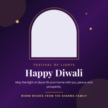 Diwali Royal Gold Wishes template