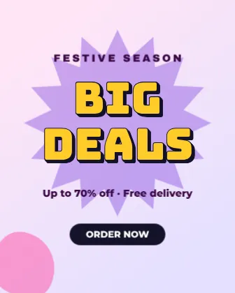 Festive Offer Retro Poster template preview