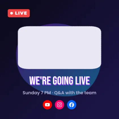 Going Live Announcement template preview
