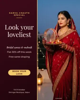 Karva Chauth Boutique Offer template preview