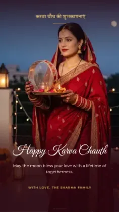 Karva Chauth Moonlight Wishes template preview
