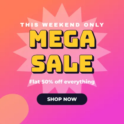 Retro 3D Mega Sale template preview