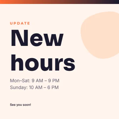 Store Hours Update template